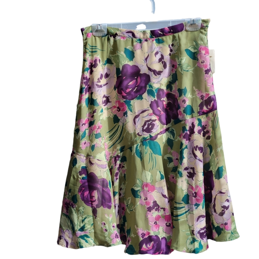 - Coldwater Creek Water Floral Bouquet PM Skirt
